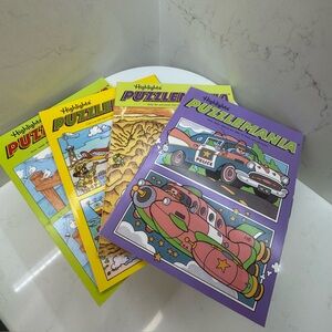 Vintage Highlights Puzzlemania Activity Books (1990–1993) – Lot of 4